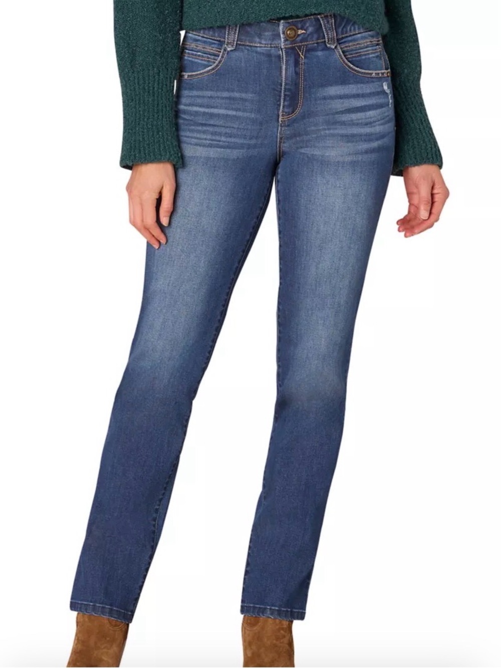Democracy "Ab"solution Straight Leg Jeans Blue Dark Wash NWT Size 12 Denim